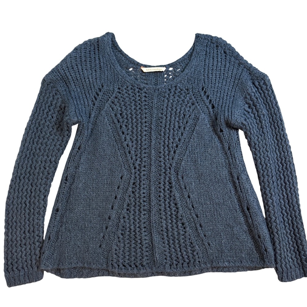 Soft Surroundings Knit Sweater Long Sleeve Scoop Neck Mohair blend Women's M